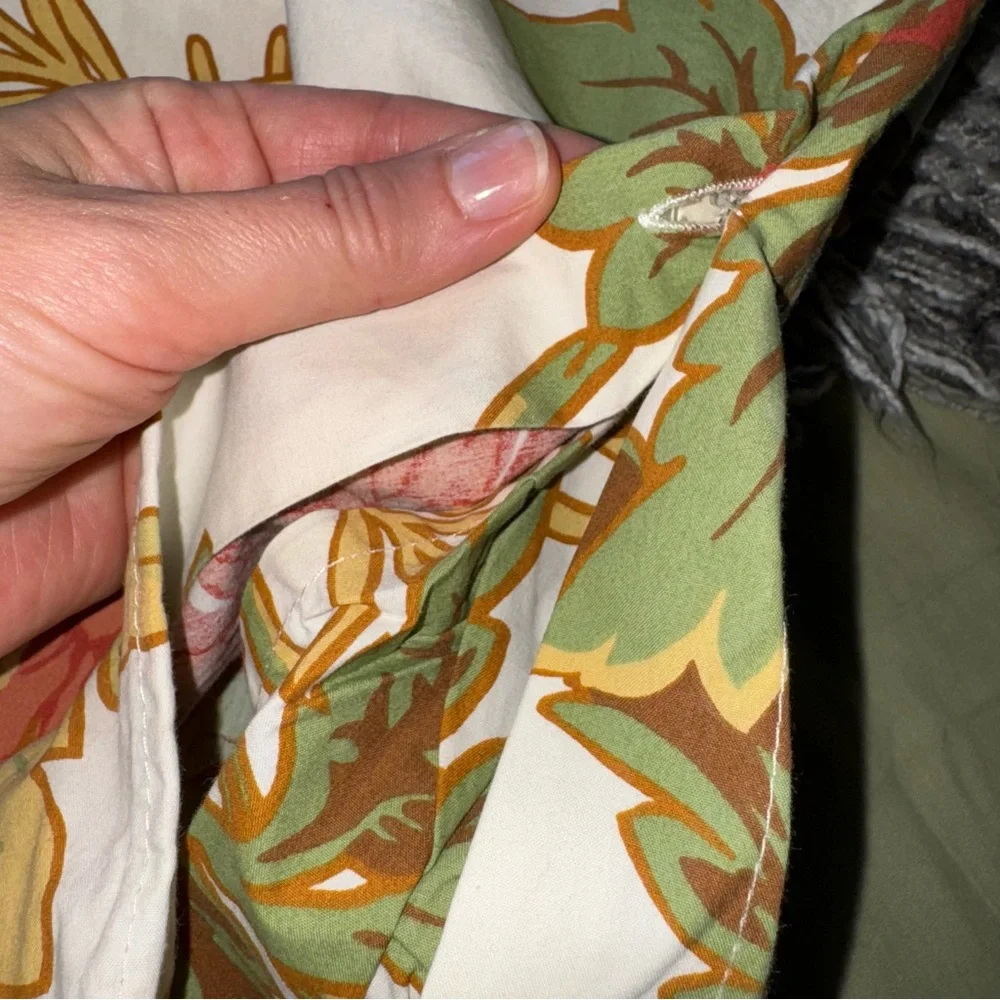 New Pottery Barn Twin Duvet Cover Floral Mums Organic Cotton